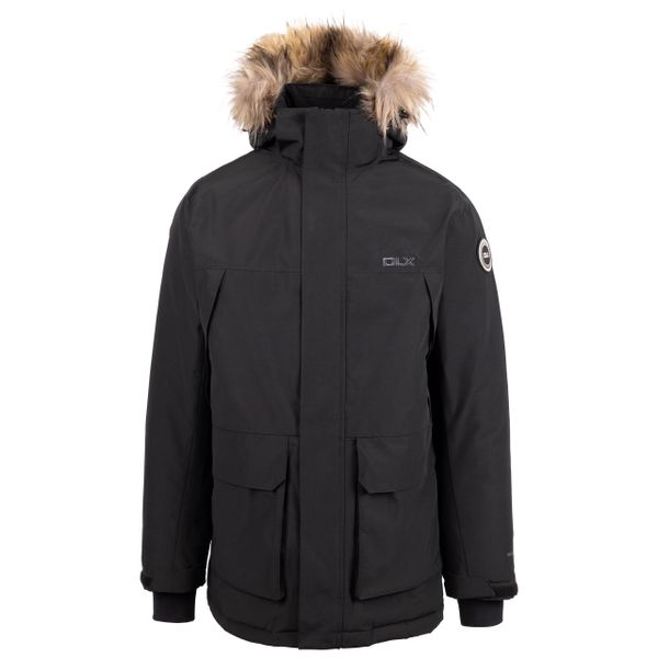 Dlx Mullan - Męska kurtka parka czarna. Czarne kurtki męskie DLX, na jesień, l, bez wzorów, z futra, bez kaptura. Za 878.99 zł.