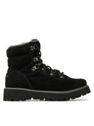 Roxy Trzewiki ARJB700758 Czarny. Czarne botki damskie Roxy, ze skóry, bez obcasa, na płaskiej podeszwie, bez zapięcia. Za 539.99 zł.