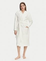 Tommy Hilfiger Szlafrok UW0UW06322 Kremowy. Białe szlafroki damskie Tommy Hilfiger, xs, bez wzorów, z bawełny, bez ramiączek, bez kaptura. Za 409.99 zł.