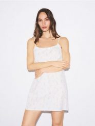 Bawełniana koszula nocna - złamana biel. Koszule nocne damskie Reserved, l, bez wzorów, z bawełny. Za 69.99 zł.