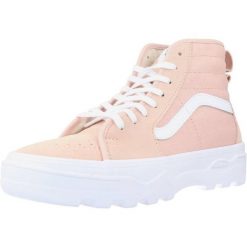 Buty VANS UA SENTRY SK8-HI WC Rose. Czerwone trampki i tenisówki damskie Vans, bez wzorów, z tkaniny, bez zapięcia. Za 256.99 zł.