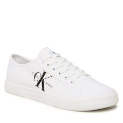 Tenisówki Calvin Klein Jeans. Białe półbuty na co dzień męskie Calvin Klein Jeans, bez wzorów, z jeansu, bez zapięcia. Za 209.99 zł.