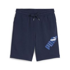 Spodenki sportowe męskie Puma POWER GRAPHIC 9 TR 67896514. Niebieskie krótkie spodenki sportowe męskie Puma, l, bez wzorów, z bawełny, na fitness i siłownię. Za 113.71 zł.