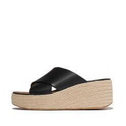 Damskie espadryle FitFlop PlatFForms. Czarne espadryle damskie FIT FLOP, bez wzorów, bez obcasa, bez zapięcia. Za 667.50 zł.