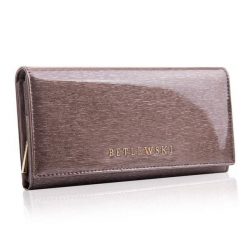 Portfel skórzany BETLEWSKI szary ZBPD-BS-106. Szare portfele damskie Betlewski, bez wzorów, z lakierowanej skóry. Za 139.00 zł.
