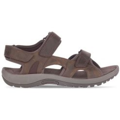 Sandały Trekkingowe Męskie Merrell Sandspur 2 Convert. Brązowe sandały męskie Merrell, z nubiku, bez zapięcia. Za 179.99 zł.