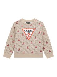 Guess Bluza N5BQ05 KAD74 Beżowy Regular Fit. Brązowe bluzy dla chłopców Guess, z aplikacjami, z bawełny, bez ramiączek, bez kaptura. Za 159.99 zł.