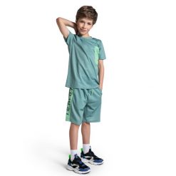 Spodenki sportowe dla dzieci Lemon Explore WL5. Zielone szorty dla chłopców LEMON explore, na lato, bez wzorów, z gumy, sportowe. Za 59.90 zł.