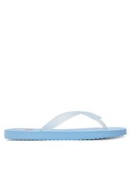 Tommy Jeans Japonki Tjw Logo Flip Flop EN0EN02447 Błękitny. Niebieskie klapki damskie Tommy Jeans, bez wzorów, z jeansu, bez obcasa. Za 79.99 zł.