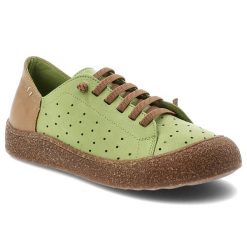 Półbuty damskie Ravini, ze skóry naturalnej licowej ażurowa cholewka sznurowanie wygodna podeszwa casual, zielone, 1301-1. Zielone półbuty damskie Ravini, w ażurowe wzory, ze skóry, casualowe, bez obcasa, bez zapięcia. Za 309.00 zł.