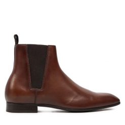 Sztyblety KARL LAGERFELD. Brązowe botki męskie KARL LAGERFELD, bez wzorów, bez zapięcia. Za 919.99 zł.