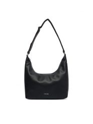 Calvin Klein Torebka Webbing Strap Md Shoulder Bag LV04F3891G Czarny. Czarne torebki do ręki damskie Calvin Klein, bez wzorów, ze skóry, bez dodatków. Za 569.99 zł.