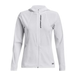 Damska bluza dresowa Under Armour OutRun the Storm. Białe bluzy sportowe damskie Under Armour, bez wzorów, z dresówki, bez kaptura, do biegania. Za 423.90 zł.