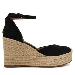 Espadryle BOSS. Czarne espadryle damskie Boss, bez wzorów, bez obcasa, bez zapięcia. Za 799.99 zł.