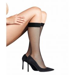 Skarpetki damskie Falke Net. Czarne skarpety damskie Falke, bez wzorów, z elastanu. Za 111.00 zł.