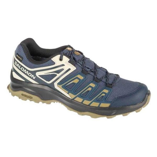Męskie Skórzane Buty Turystyczne Extegra GTX. Niebieskie trekkingi męskie Salomon, trekkingowe, gore-tex. Za 569.99 zł.