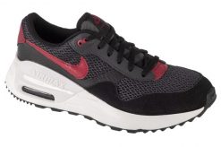 Buty sportowe Sneakersy unisex, Nike Air Max System GS. Czarne obuwie sportowe damskie Nike, bez wzorów, z materiału, trekkingowe, nike air max. Za 299.99 zł.