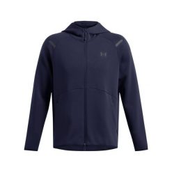 Bluza z kapturem z pełnym zamkiem błyskawicznym Under Armour Unstoppable Fleece. Czarne bluzy męskie Under Armour, bez wzorów, z kapturem. Za 474.00 zł.