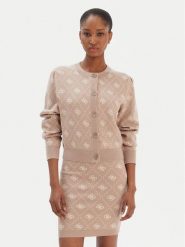 Guess Kardigan W4BR0D Z3JD2 Beżowy Regular Fit. Brązowe kardigany damskie Guess, m, z aplikacjami, z syntetyku, bez kołnierzyka, bez ramiączek, bez kaptura. Za 439.99 zł.