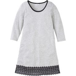 Koszula nocna z koronką bonprix jasnoszary melanż - czarny. Szare koszule nocne damskie bonprix, w koronkowe wzory, z koronki. Za 49.99 zł.