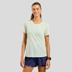 Koszulka damska Odlo ESSENTIAL LINENCOOL T-shirt crew neck s/s. Zielone koszulki sportowe damskie Odlo, s, bez wzorów, sportowe, bez kołnierzyka. Za 197.80 zł.