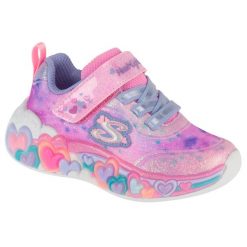 Buty sportowe Sneakersy dziewczęce, Eternal Heart Lights. Niebieskie buty sportowe dziewczęce Skechers, bez wzorów, bez zapięcia, trekkingowe. Za 229.99 zł.