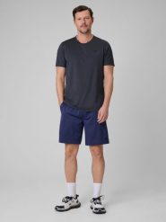 4F Spodenki treningowe szybkoschnące męskie - granatowe M. Niebieskie krótkie spodenki sportowe męskie 4f, m, bez wzorów. Za 99.99 zł.