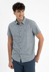 Koszula w kratkę, Regular Fit, C-ENDI. Zielone koszule męskie Volcano, na lato, m, bez wzorów, z bawełny, biznesowe, bez kołnierzyka, bez ramiączek. Za 129.99 zł.