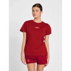 Koszulka damska Hummel OFF - Grid. Brązowe t-shirty damskie Hummel, bez wzorów, sportowe, bez kołnierzyka. Za 162.50 zł.