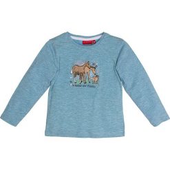 Koszulka w kolorze niebieskim. T-shirty dla chłopców Salt & Pepper, z nadrukiem, z długim rękawem. W wyprzedaży za 35.95 zł.