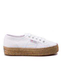 Espadryle Superga. Białe espadryle damskie Superga, bez wzorów, bez obcasa, bez zapięcia. Za 179.99 zł.