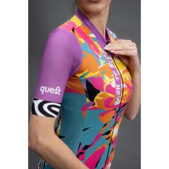 Koszulka rowerowa damska Quest Zebra. Koszulki sportowe damskie Quest, l, bez wzorów, bez kołnierzyka, bez ramiączek, na fitness i siłownię. Za 249.99 zł.