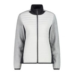 Kurtka hybrydowa damska CMP. Białe kurtki damskie CMP, l, bez wzorów, z materiału, z kapturem. Za 338.90 zł.