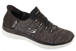 Buty sportowe Sneakersy damskie, Summits - Dazzling Haze. Czarne obuwie sportowe damskie Skechers, bez wzorów, z materiału, trekkingowe. Za 299.99 zł.