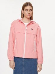 Tommy Jeans Wiatrówka Chicago DW0DW17747 Różowy Regular Fit. Czerwone kurtki damskie Tommy Jeans, s, bez wzorów, z jeansu, bez kaptura. Za 449.99 zł.