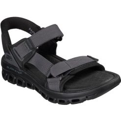 Sandały męskie Skechers Glide Step Sandal dovah. Czarne sandały męskie Skechers, z materiału, bez zapięcia. Za 490.00 zł.