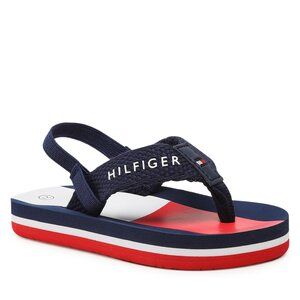 Sandały Tommy Hilfiger. Niebieskie sandały chłopięce Tommy Hilfiger, bez zapięcia. Za 159.99 zł.