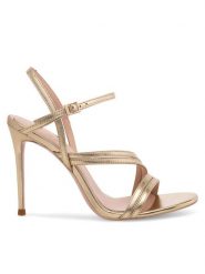 Eva Minge Sandały CATHERINE-S9050-118 Złoty. Żółte sandały damskie Eva Minge, bez wzorów, ze skóry, bez obcasa, na szpilce, bez zapięcia. Za 279.99 zł.