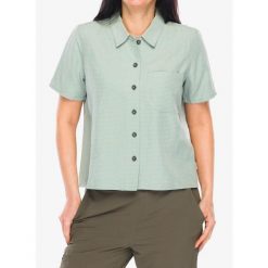 Koszula turystyczna damska Royal Robbins Desert Pucker S/S. Zielone t-shirty damskie ROYAL ROBBINS, s, bez wzorów, casualowe, bez kołnierzyka. Za 235.99 zł.
