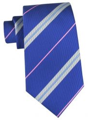 Klasyczny Krawat Klubowy - Alties - Niebieski, Prążek. Niebieskie krawaty i muchy Alties, bez wzorów, z tkaniny, eleganckie. Za 49.00 zł.