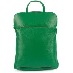 Plecak skórzany torebka 2w1 Vera Pelle S40 zielony. Zielone plecaki damskie bez wzorów, ze skóry, eleganckie. Za 274.99 zł.