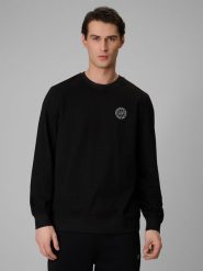 4F Longsleeve regular gładki męski - czarny XL. Czarne bluzki z długim rękawem męskie 4f, m, bez wzorów, z materiału, bez kołnierzyka. Za 129.99 zł.