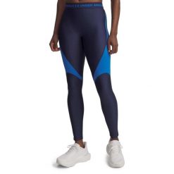 Legginsy Under Armour Ua Hg Rib Legging Damskie. Niebieskie legginsy damskie Under Armour, s, bez wzorów, z elastanu, na fitness i siłownię. Za 280.99 zł.