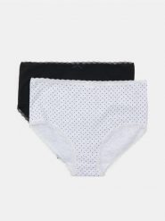 Bawełniane majtki figi z wysokim stanem 2 pack - wielobarwny. Figi damskie Sinsay, l, bez wzorów, z bawełny. Za 11.99 zł.