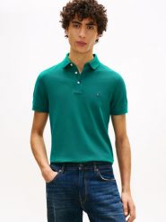 Tommy Hilfiger koszulka polo Mężczyźni Bawełna niebieski|zielony, XL. Niebieskie koszulki polo męskie Tommy Hilfiger, m, bez wzorów, z bawełny, bez kołnierzyka, bez ramiączek. Za 279.95 zł.