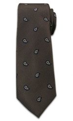 Elegancki Krawat Męski, Wzór Paisley, Nerka, Łezka - Chattier, Brązowy. Brązowe krawaty i muchy Chattier, z tkaniny, eleganckie, małe. Za 49.00 zł.