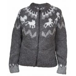 Damski sweter z wełny Karlslund Tölta. Szare swetry damskie KARLSLUND, na zimę, bez wzorów, z wełny, eleganckie, bez kołnierzyka, bez ramiączek, bez kaptura. Za 757.50 zł.