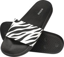 Soxo Klapki Plażowe Premium Unisex SOXO Zebra | Idealne na Lato Wakacje i na Basen | Gumowe 3637. Klapki damskie Soxo, bez wzorów, z gumy, wakacyjne, bez obcasa. Za 79.99 zł.