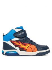 Geox Sneakersy J Inek J569CC 05411 C0693 D Granatowy. Niebieskie buty sportowe chłopięce Geox, bez wzorów, ze skóry, bez zapięcia. Za 219.99 zł.