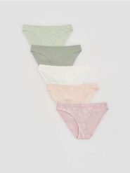 Bawełniane majtki figi 5 pack - jasnozielony. Zielone figi damskie Reserved, l, bez wzorów, z bawełny. Za 79.99 zł.